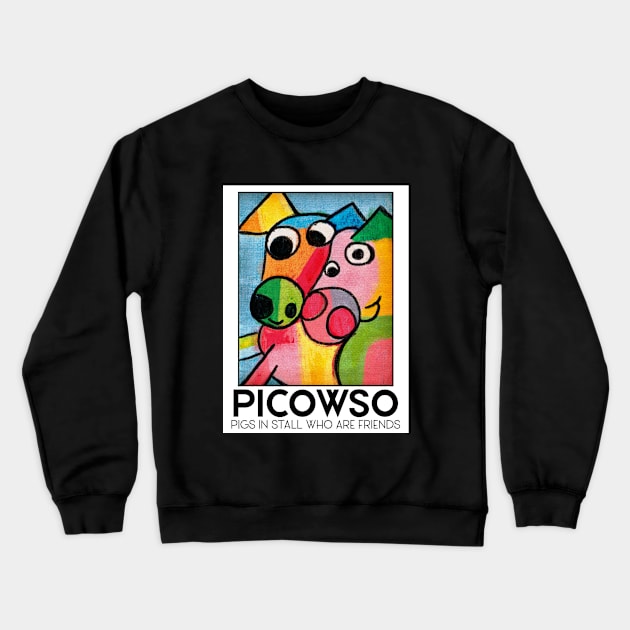 Pigs In Stall Who Are Friends Crewneck Sweatshirt by ArtsofAll